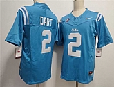 Men's Ole Miss Rebels #2 Jaxson Dart Powder Blue F.U.S.E. Stitched Football Jersey,baseball caps,new era cap wholesale,wholesale hats